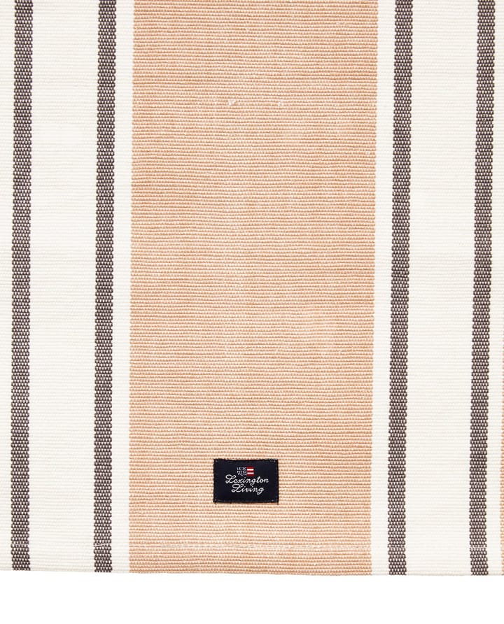 Striped Organic Cotton pöytäliina 50x250 cm, White-beige Lexington