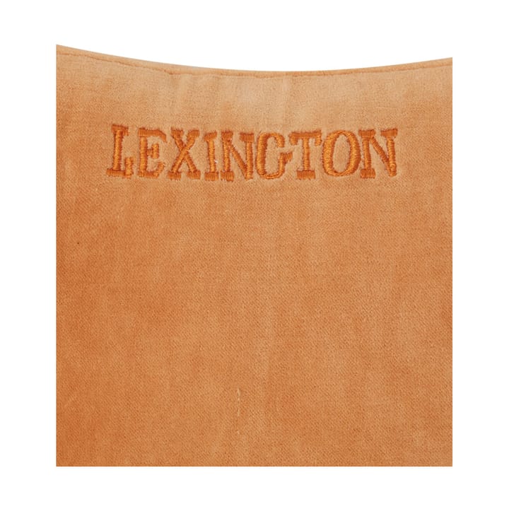 Striped Organic Cotton Velvet -tyyny 30 x 40 cm, Mustard-light beige Lexington