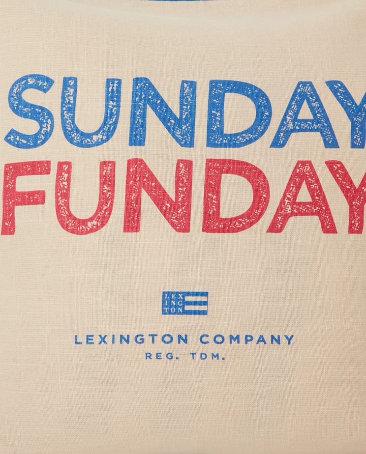 Sunday Funday Printed -tyynynpäällinen 50 x 50 cm, Beige-sininen-vaaleanpunainen Lexington