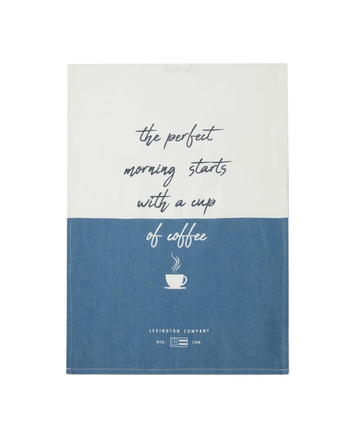 The Perfect Morning Org keittiöpyyhe 50x70 cm - Valko-sininen - Lexington