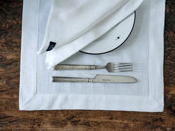 Valkoinen jacquard-puuvillaservetti 50x50 cm - Valkoinen - Lexington