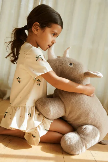 Barnaby Rhino pehmolelu sarvikuono large - Stone beige - Liewood