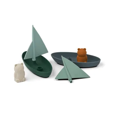 Ensley kylpylelu veneet 2 osaa - Whale blue multi mix - Liewood