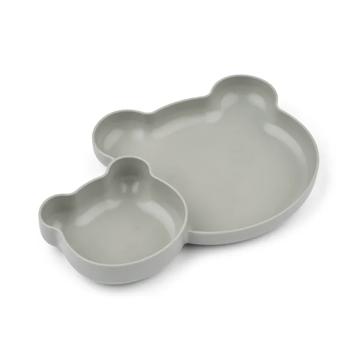 Magus Bear Divider lautanen, 2 osaa - Dove blue - Liewood