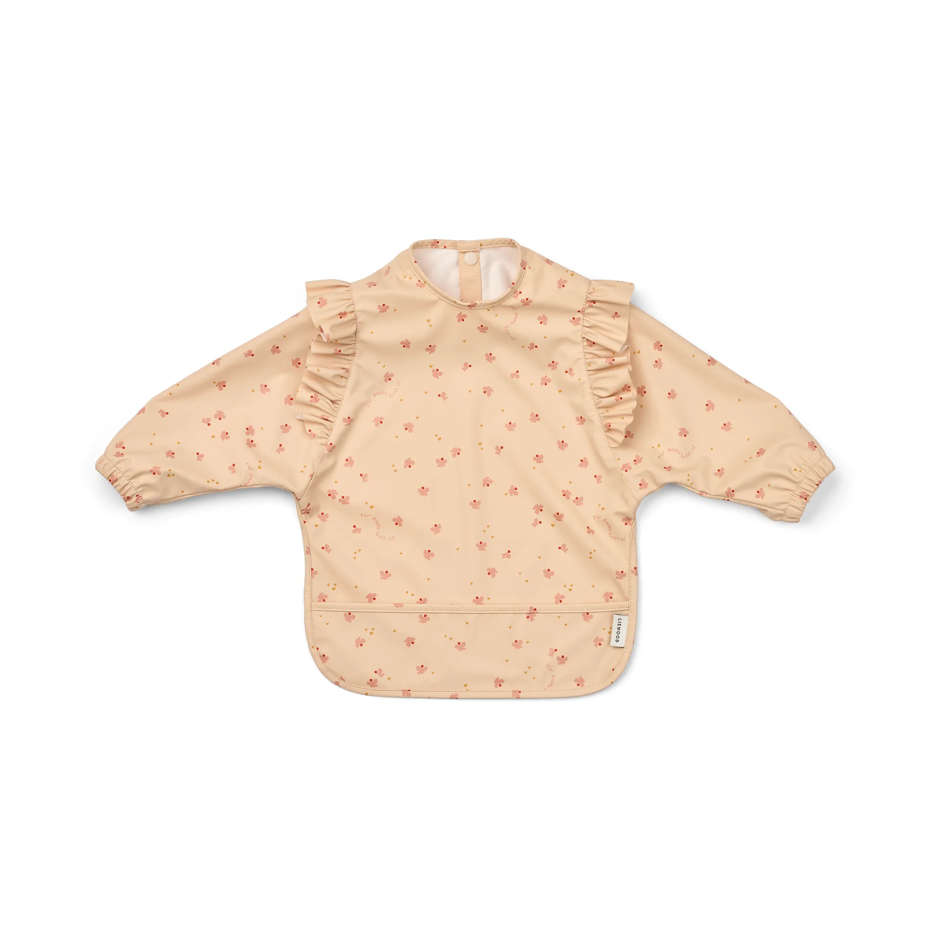 Merle röyhelö ruokalappu hihalla, Mini Butterfly-apple blossom Liewood