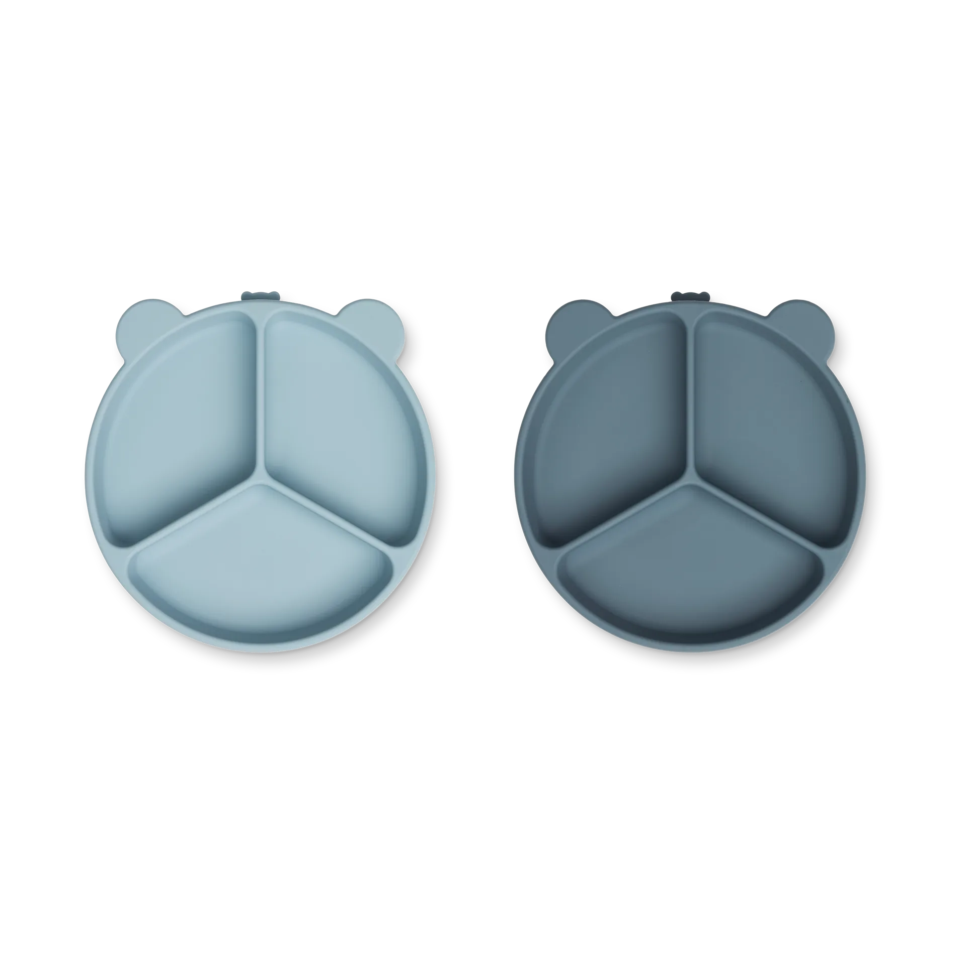 Stacy jaettu lastenlautanen 2-pack, Sea blue-Whale blue Liewood