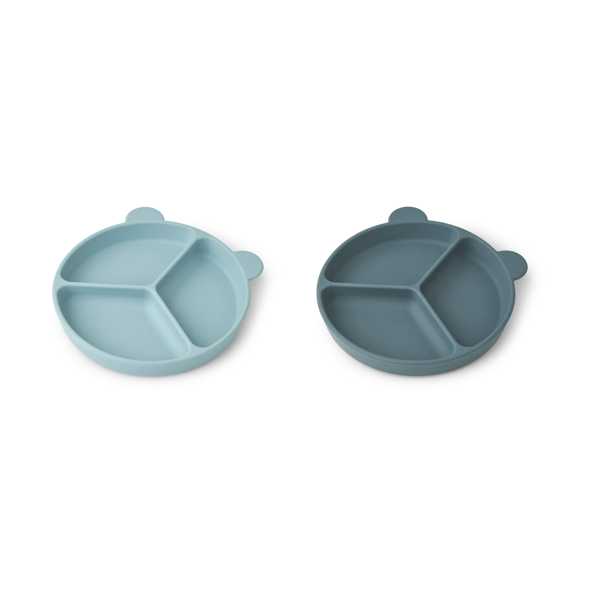 Stacy jaettu lastenlautanen 2-pack, Sea blue-Whale blue Liewood