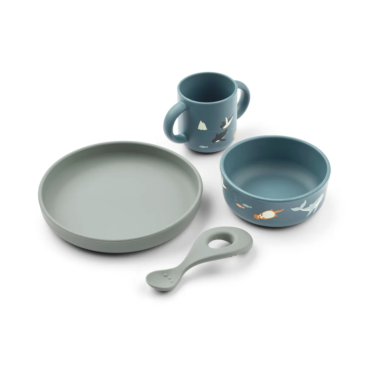 Liewood Vivi painettu astiasto 4 osaa Arctic Sea-Ocean view