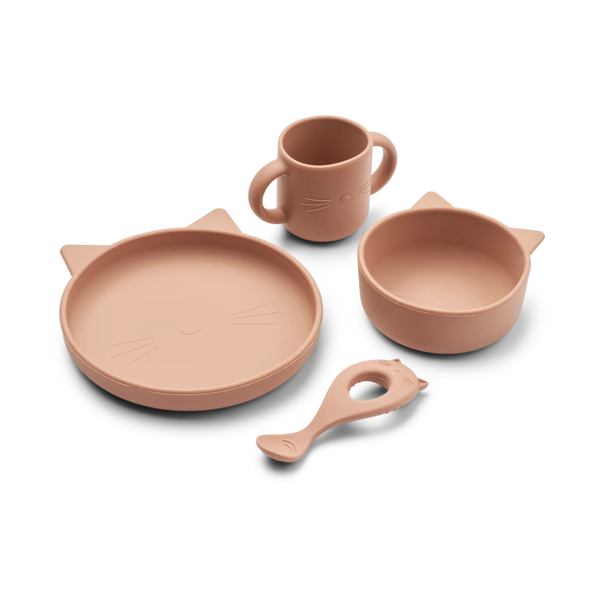 Vivi servissetti silikoni 4 osaa, Cat dark rose Liewood