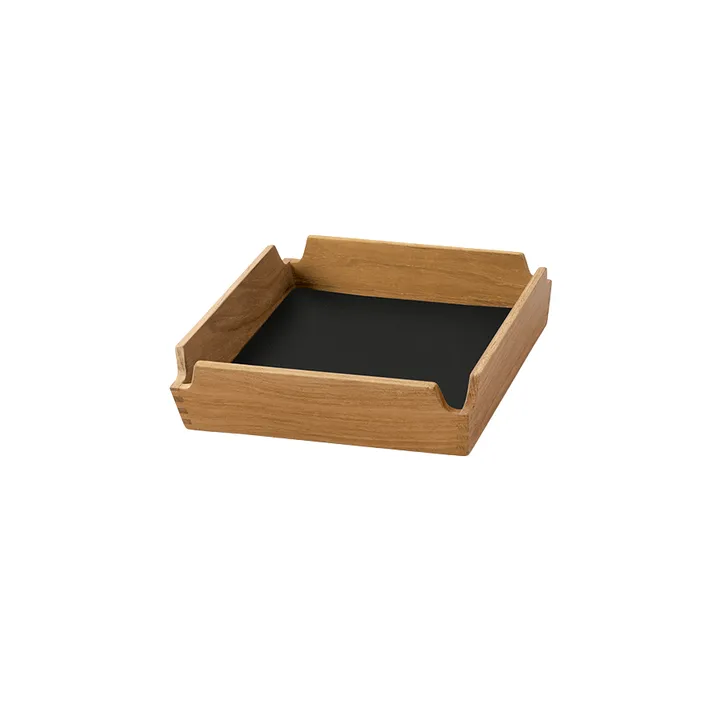 Airy Nupo tarjotin - Black ink-teak, mini - LIND DNA