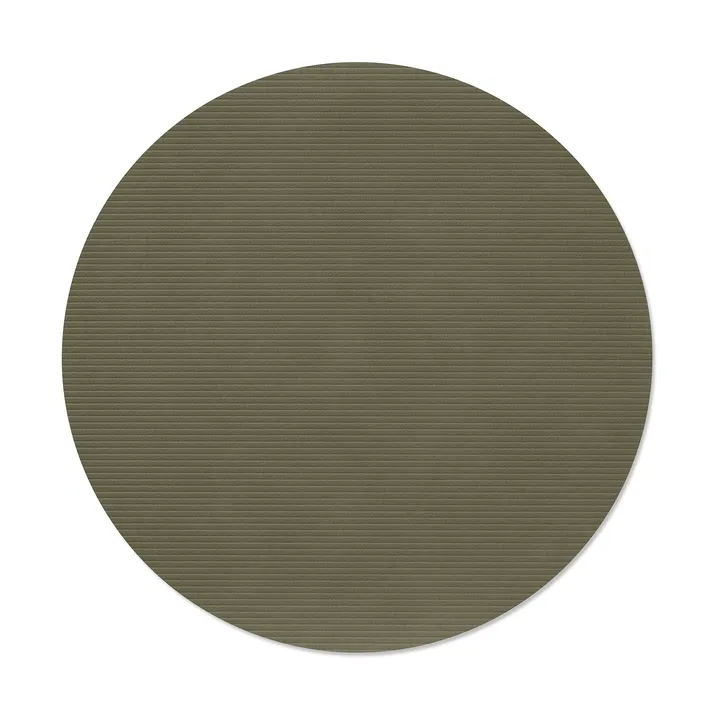 Corduroy pöytätabletti - Army green, ympyrä, L, Ø38 cm - LIND DNA