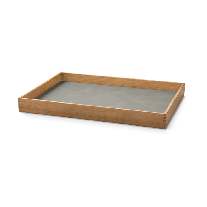 Even tiikkitarjotin square M - Nupo light grey - LIND DNA