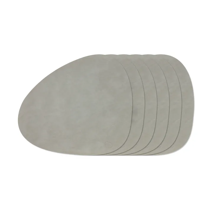Nupo Curve pöytätablettisetti - Light Grey, 6 kpl, 44x37 cm - LIND DNA
