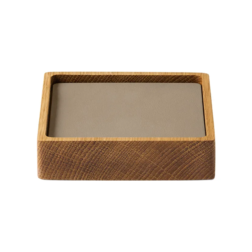 Wood Box lasinalussetti, Nature-tammi, neliö, S, Nupo clay brown, 9 osaa LIND DNA