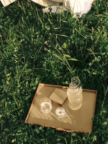 Wood Box säilytys lasinalusille - Nature-tammi, neliö, S - LIND DNA