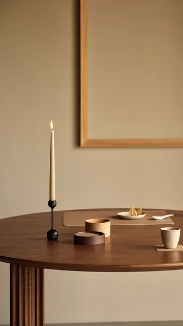 Wood Box säilytys lasinalusille - Savutammi, ympyrä, S - LIND DNA