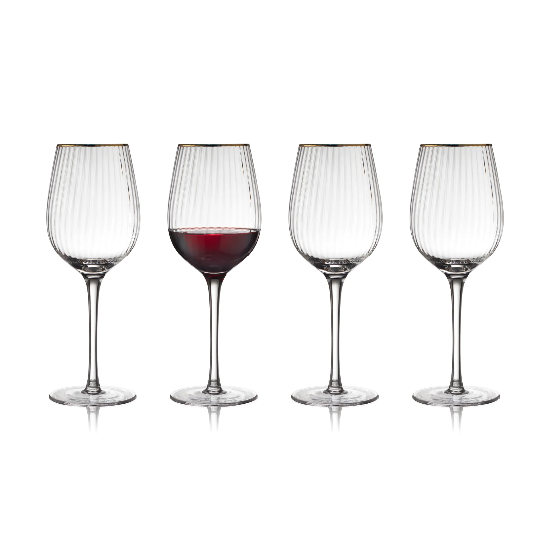 Palermo Gold -punaviinilasi 40 cl 4-pakkaus, Kirkas-kulta Lyngby Glas