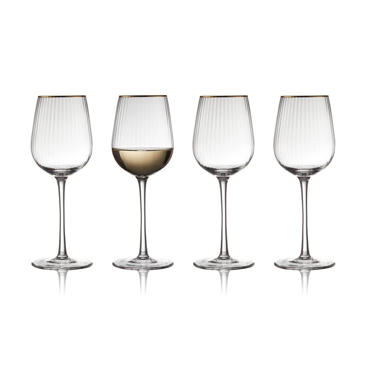 Palermo Gold -valkoviinilasi 30 cl 4-pakkaus - Kirkas-kulta - Lyngby Glas