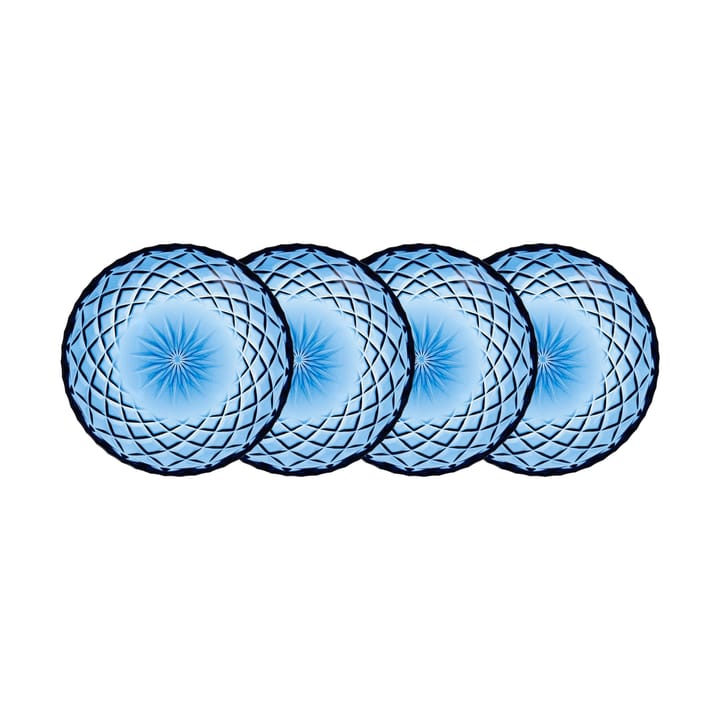 Sorrento leipälautanen Ø 16 cm 4-pakkaus - Sininen - Lyngby Glas