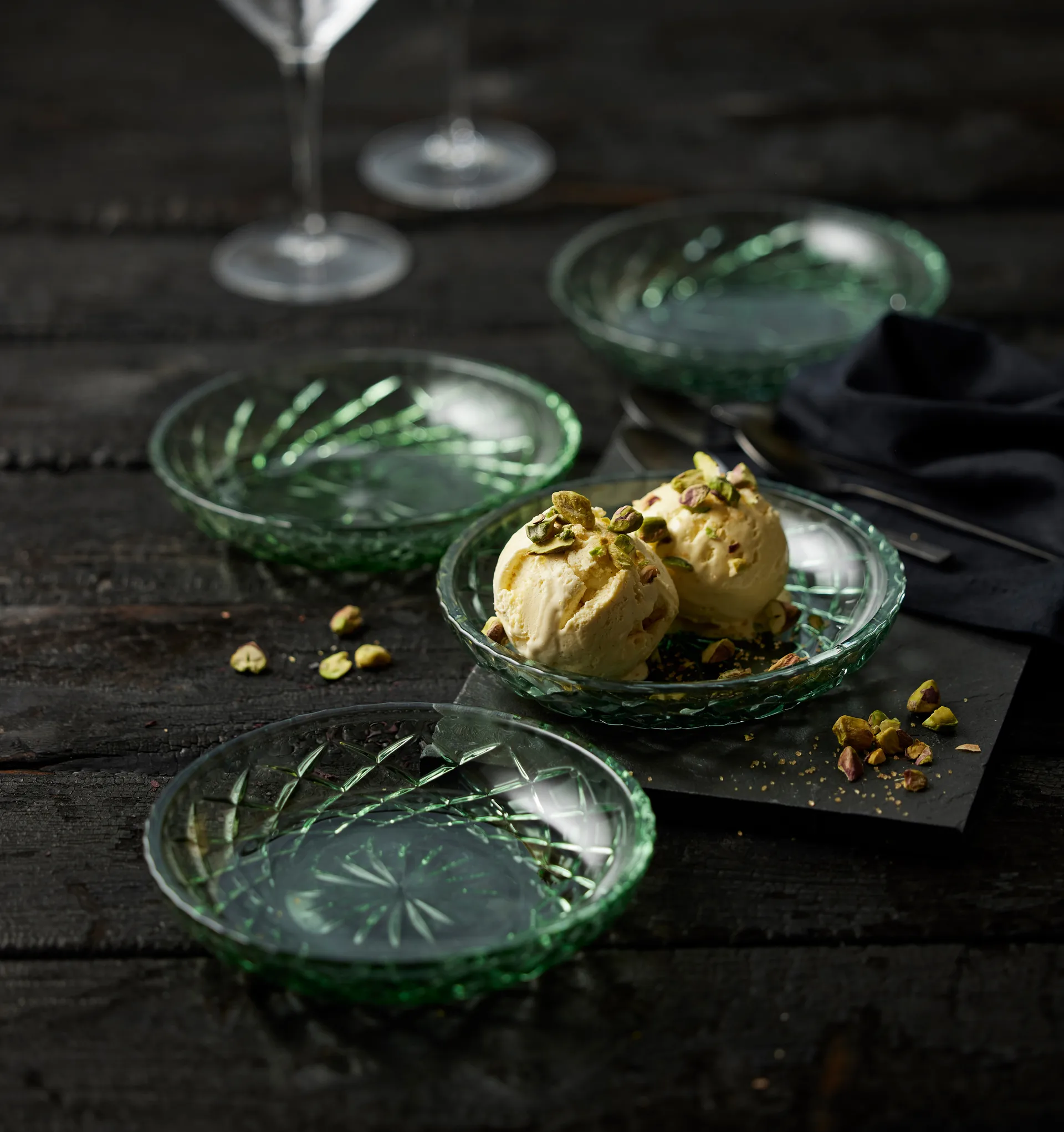 Sorrento leipälautanen Ø 16 cm 4-pakkaus, Vihreä Lyngby Glas