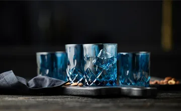 Sorrento viskilasi 32 cl 4-pakkaus - Blue - Lyngby Glas