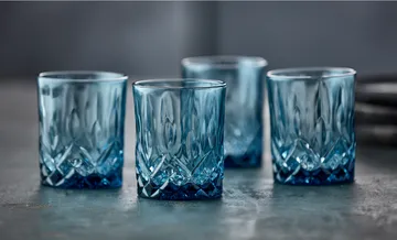 Sorrento viskilasi 32 cl 4-pakkaus - Blue - Lyngby Glas