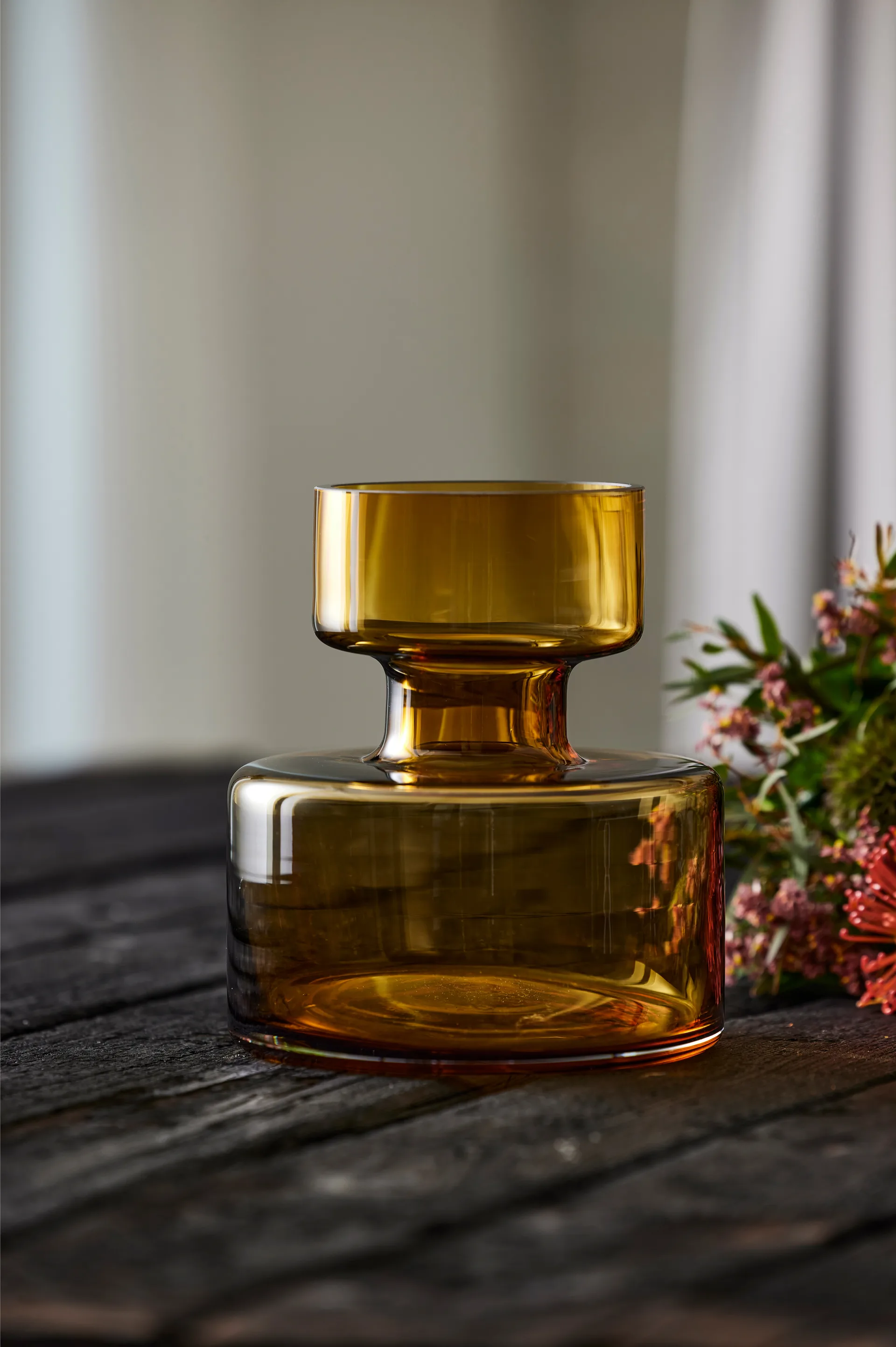 Tubular maljakko lasi 20 cm, Amber Lyngby Glas
