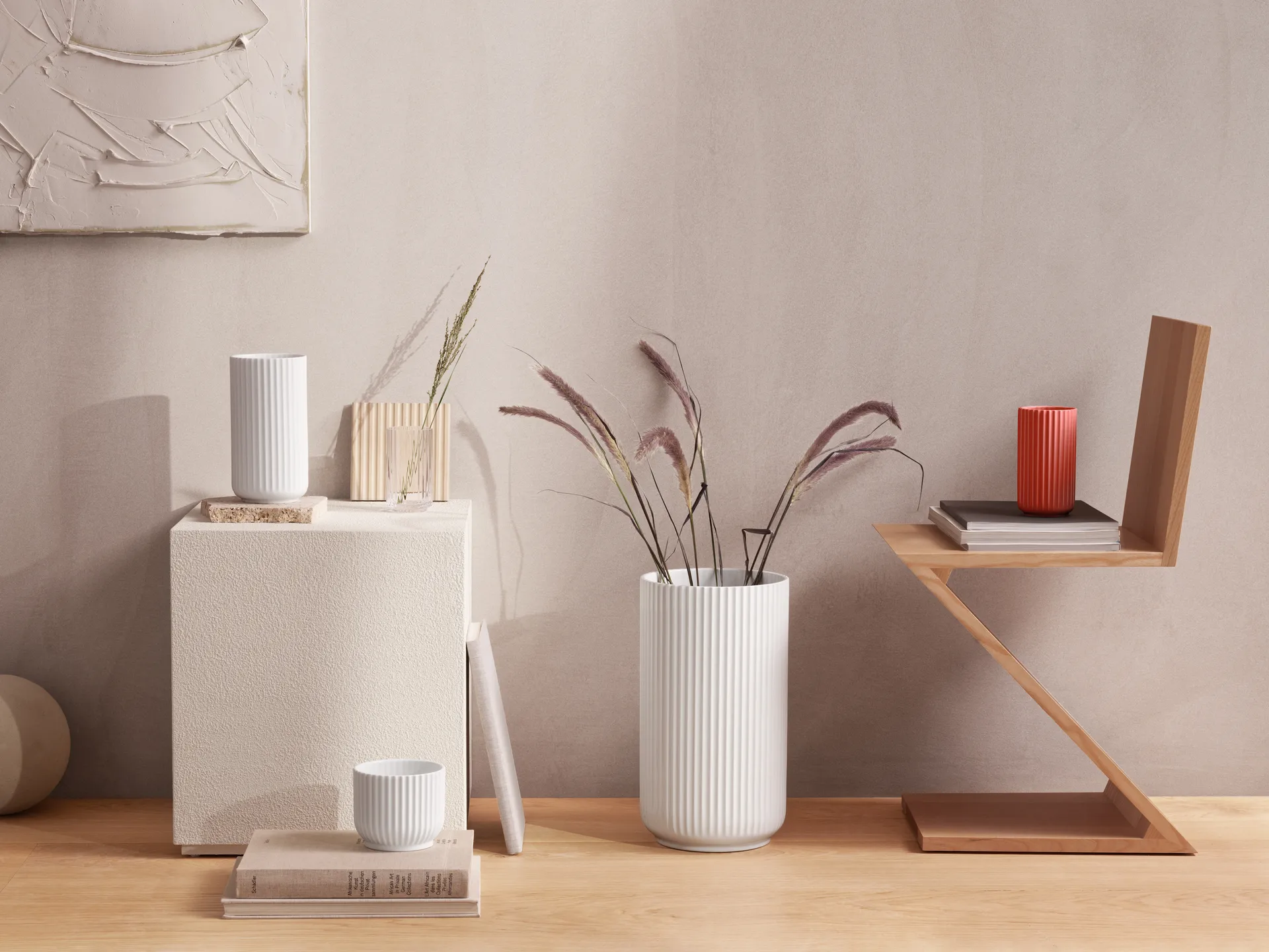 Lyngby maljakko, Punainen, 15,5 cm Lyngby Porcelæn