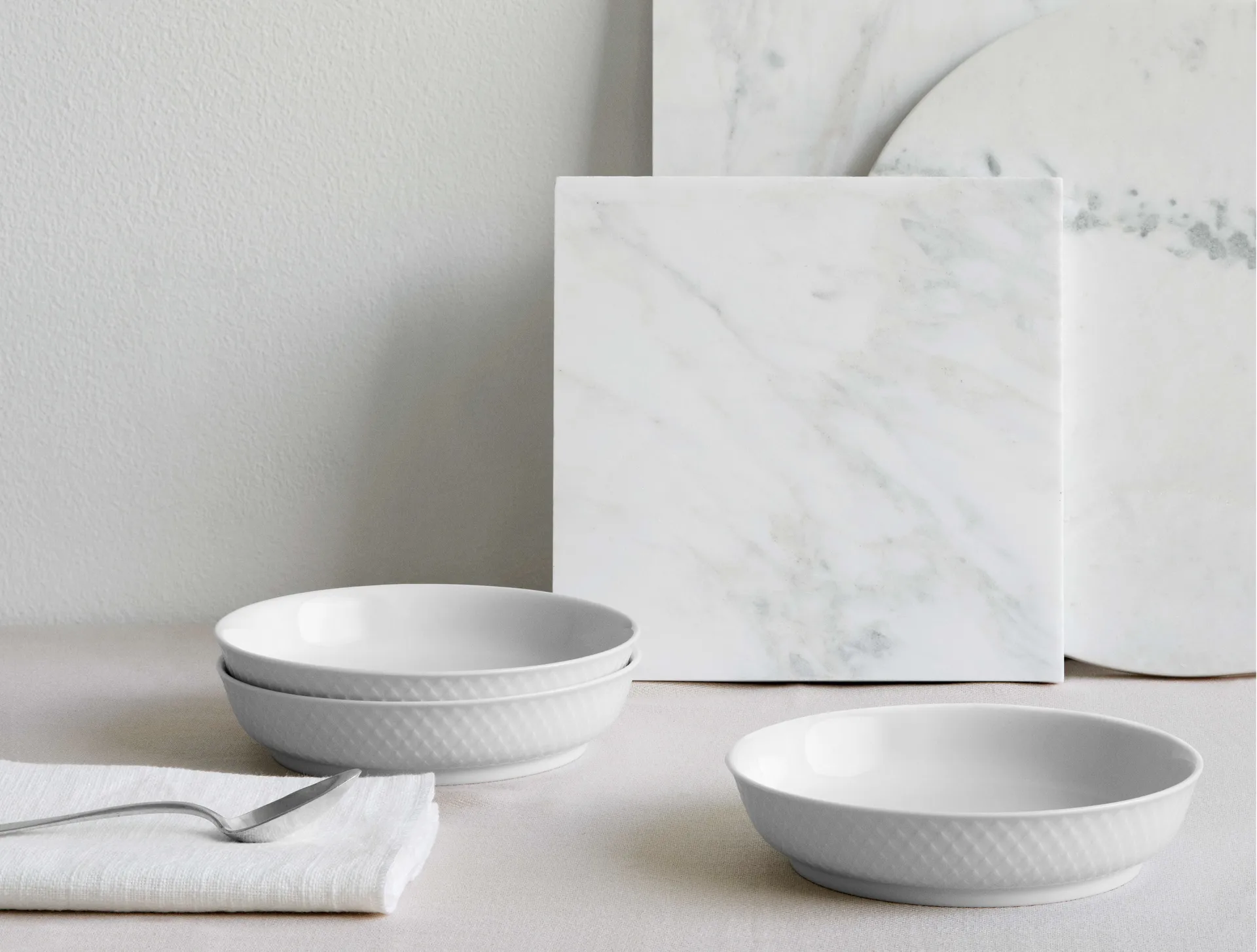 Rhombe jälkiruokalautanen Ø16 cm, Valkoinen Lyngby Porcelæn