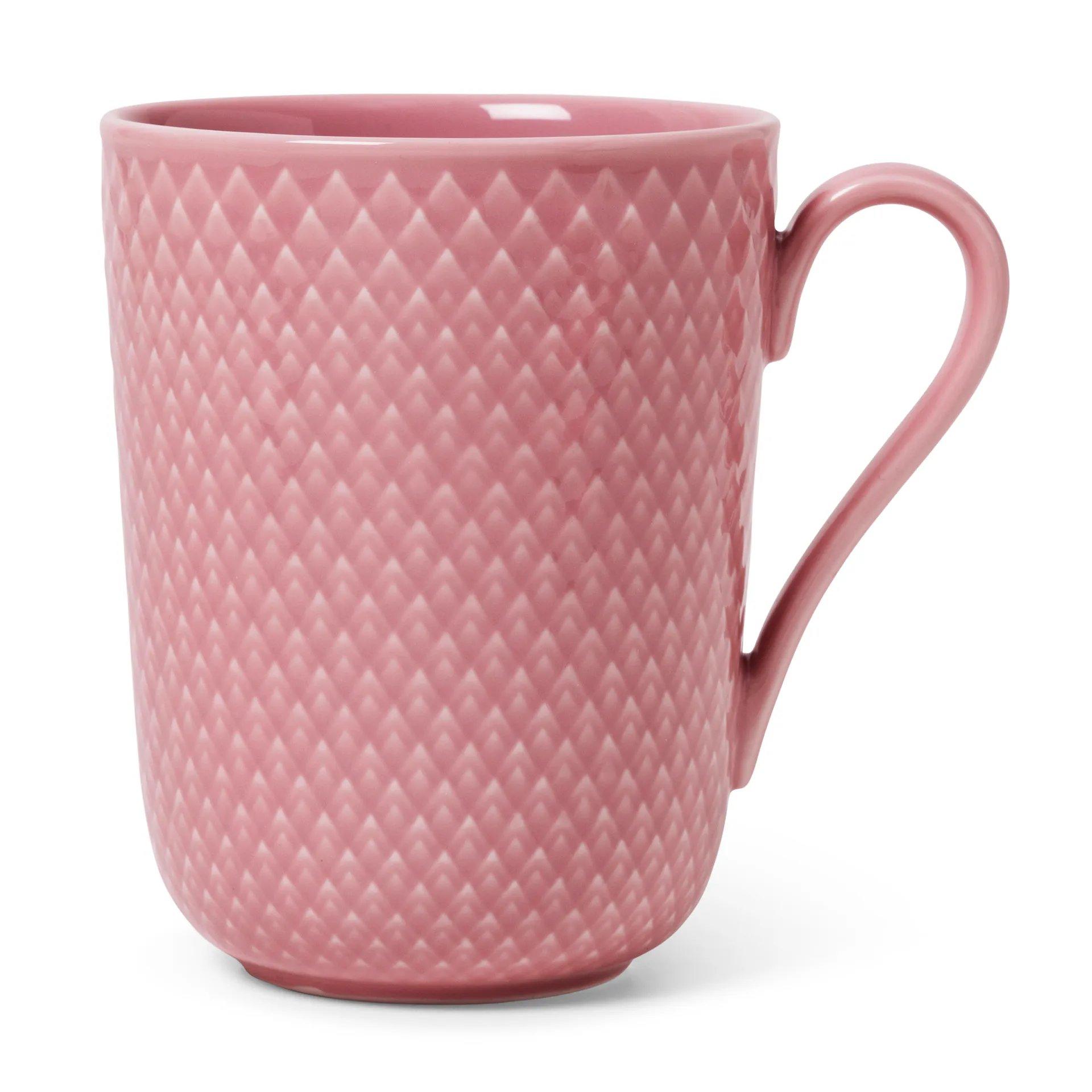 Rhombe kahvallinen muki 33 cl, Roosa Lyngby Porcelæn