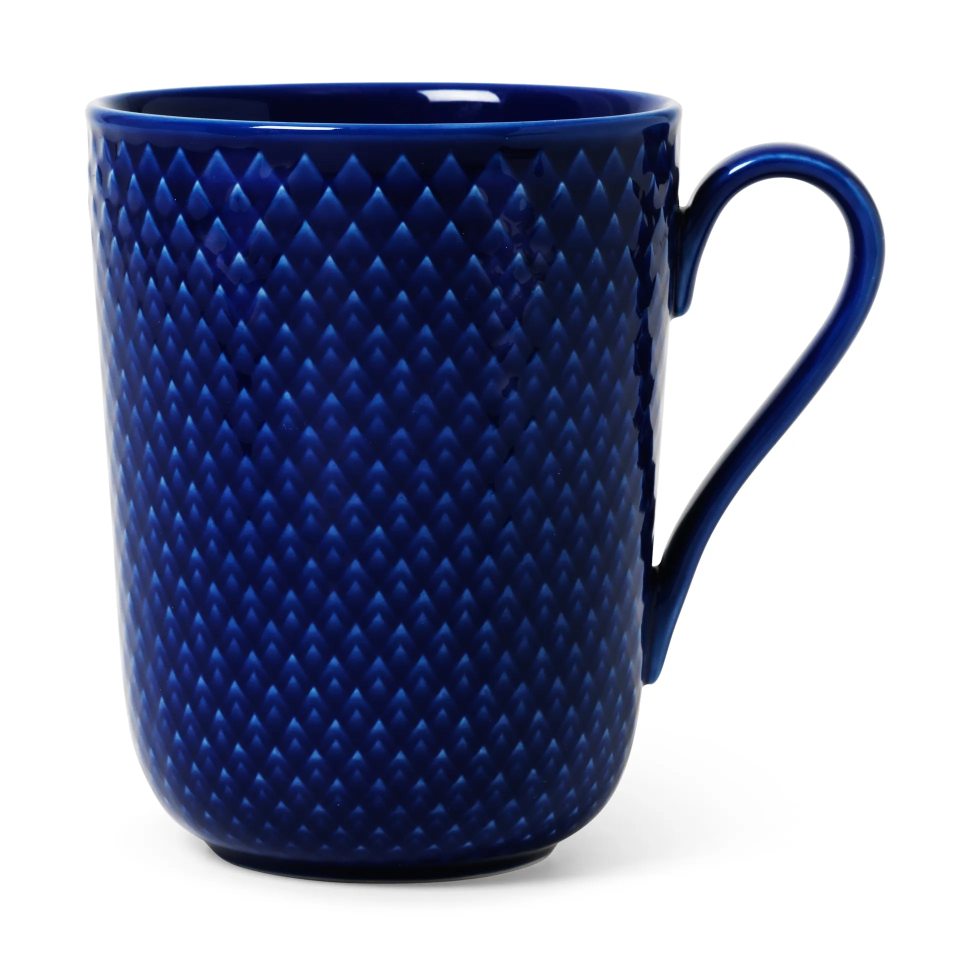 Rhombe kahvallinen muki 33 cl, Tummansininen Lyngby Porcelæn