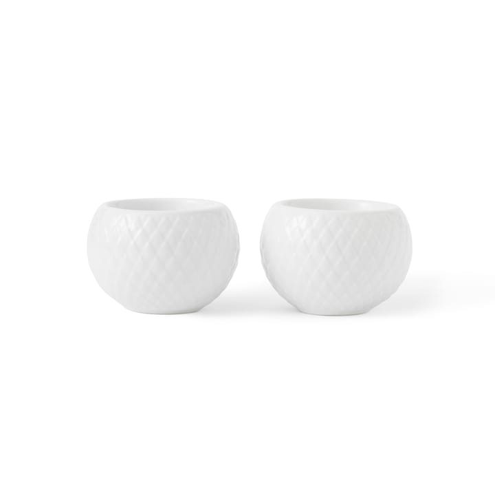 Rhombe kynttilälyhty Ø 6,5 cm 2-pakkaus, Valkoinen Lyngby Porcelæn