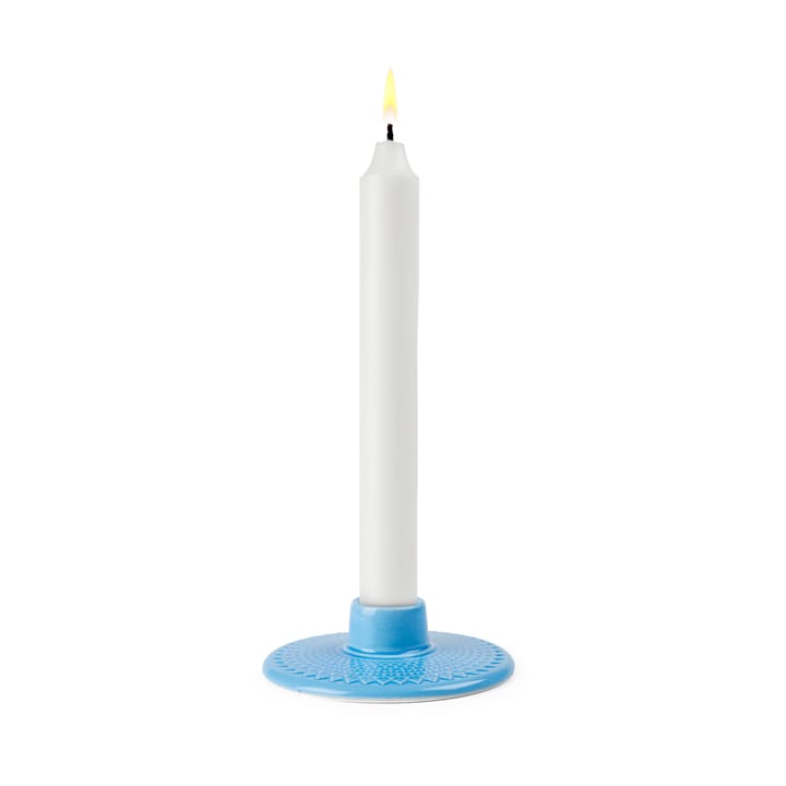 Rhombe kynttilänjalka 3 cm, Sininen Lyngby Porcelæn