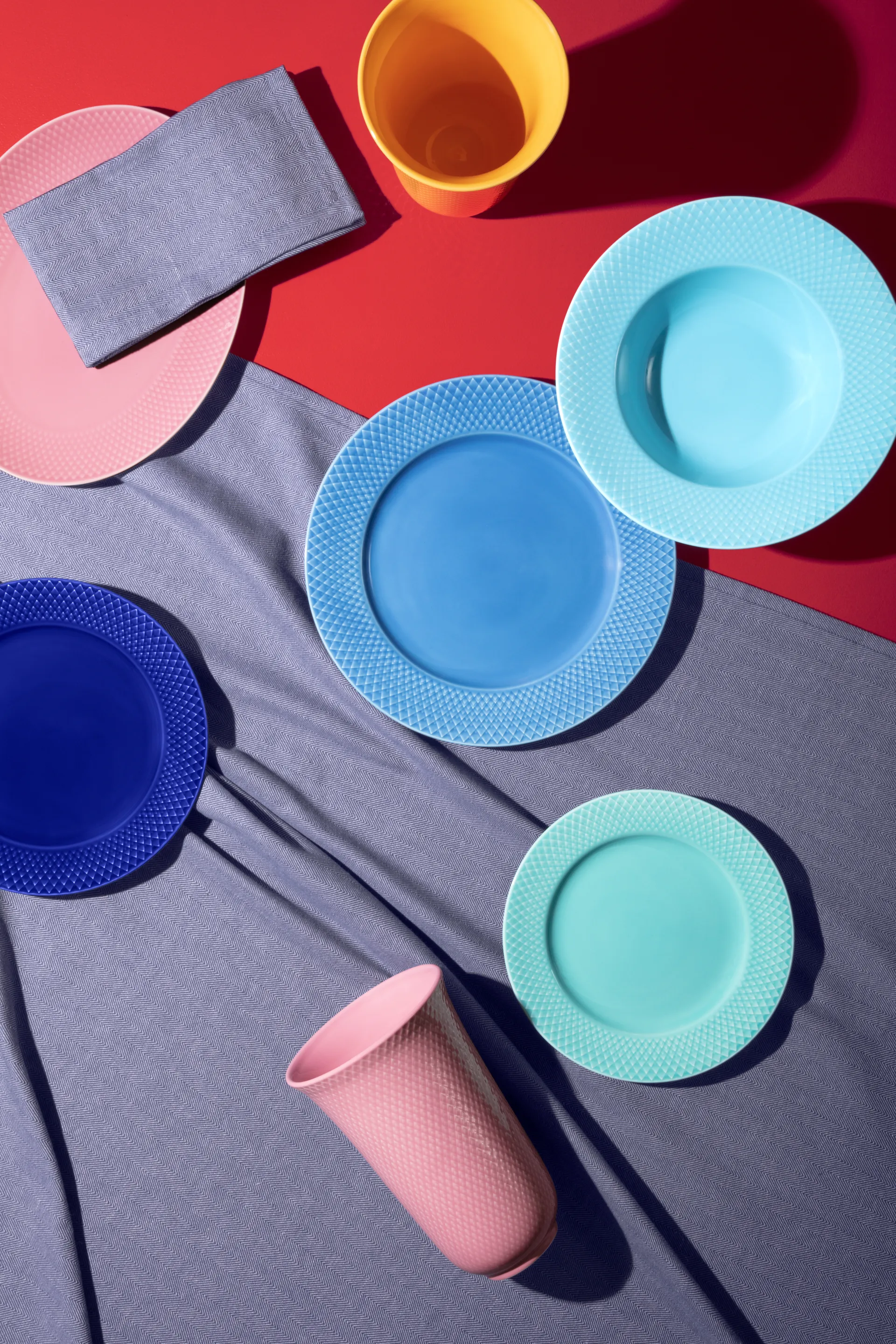 Rhombe maljakko 20 cm, Roosa Lyngby Porcelæn