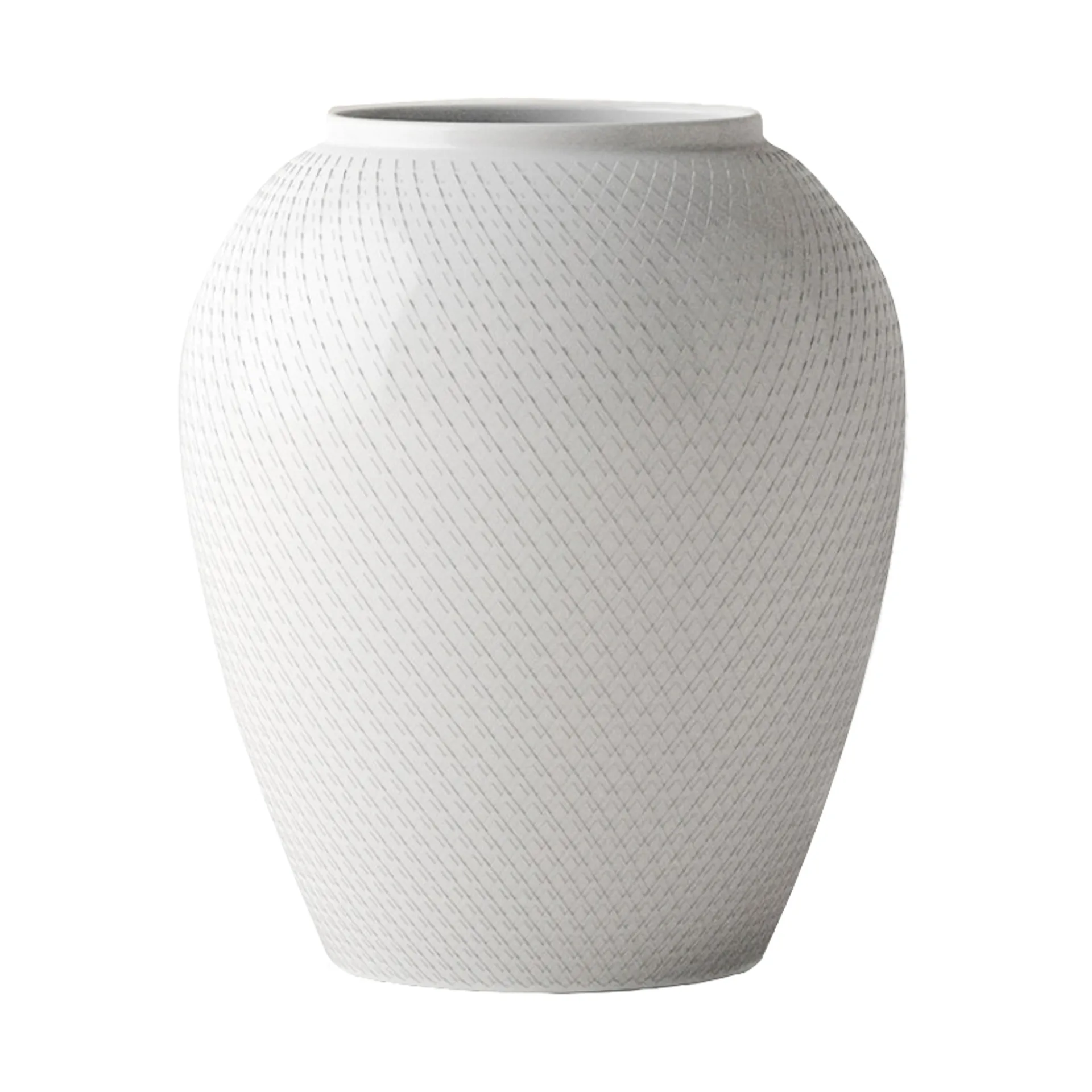 Rhombe maljakko Ø 21,5 cm, Valkoinen Lyngby Porcelæn