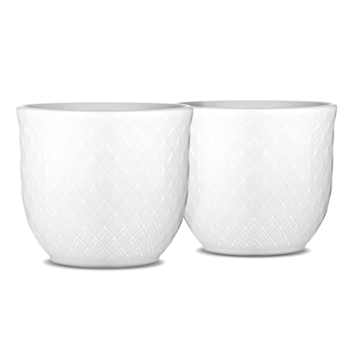 Rhombe munakuppi, 2-pakkaus - valkoinen - Lyngby Porcelæn