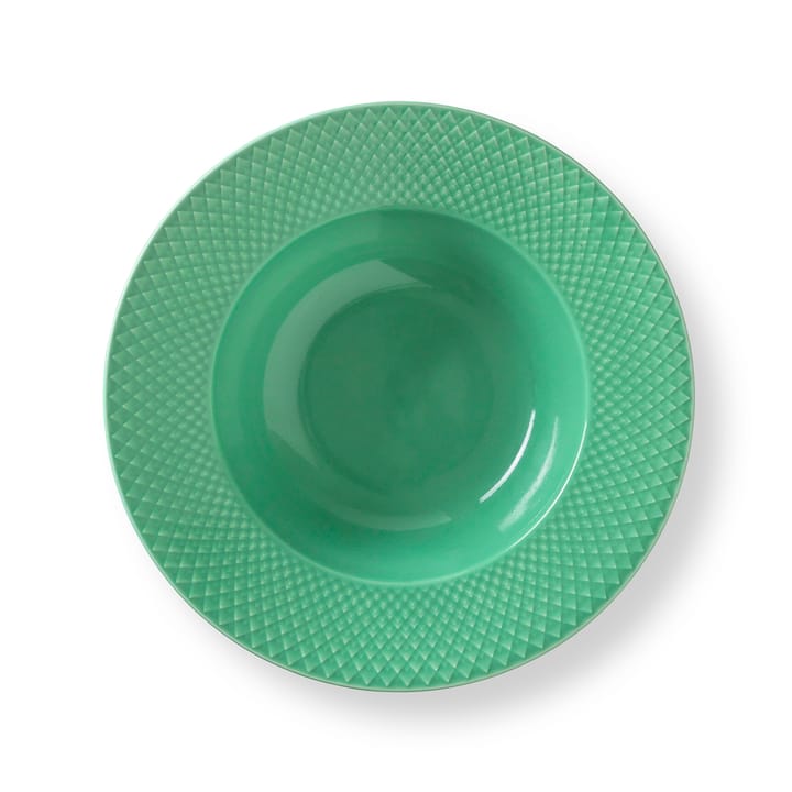 Rhombe syvä lautanen vihreä, 24,5 cm Lyngby Porcelæn