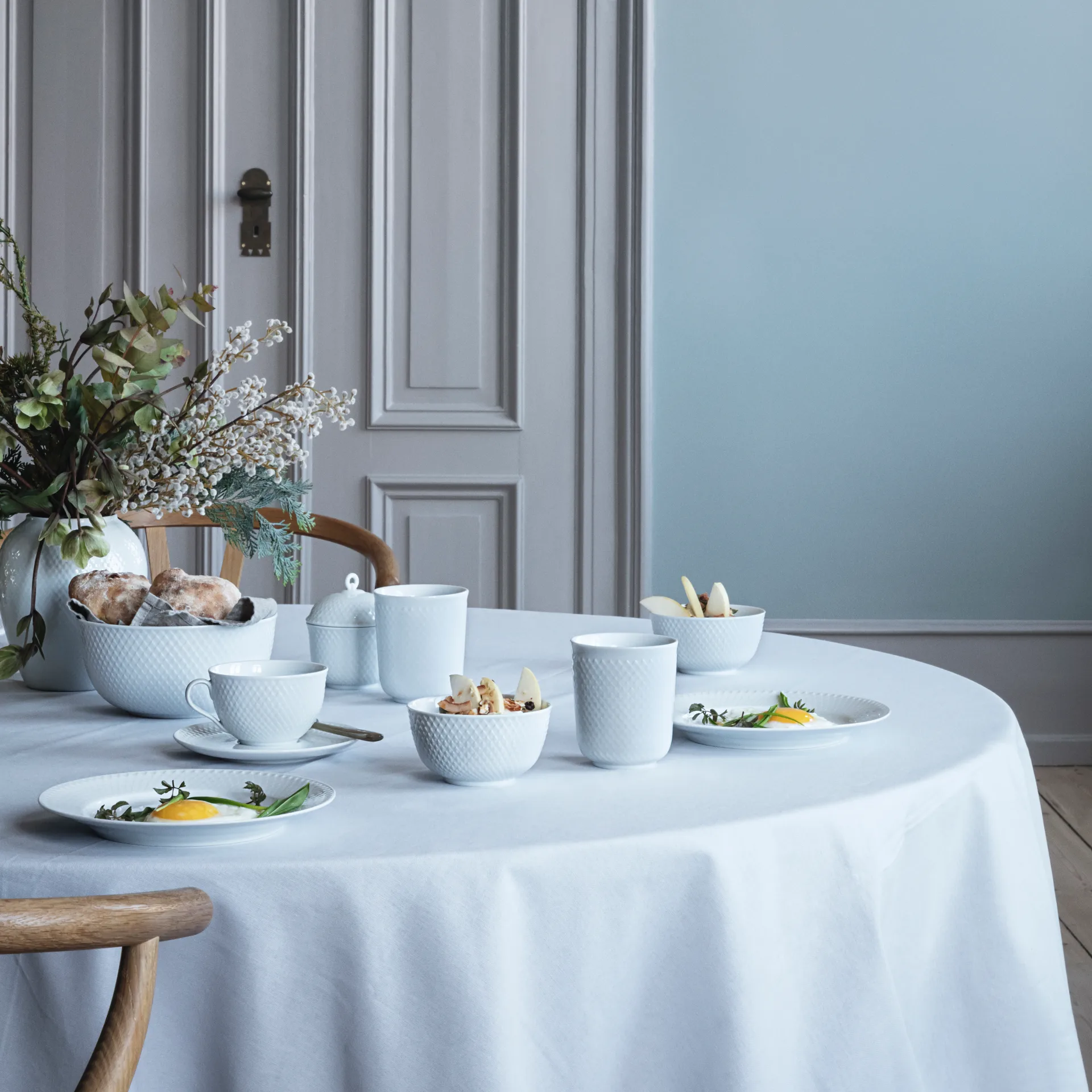 Rhombe tarjoilukulho Ø17,5 cm, valkoinen Lyngby Porcelæn