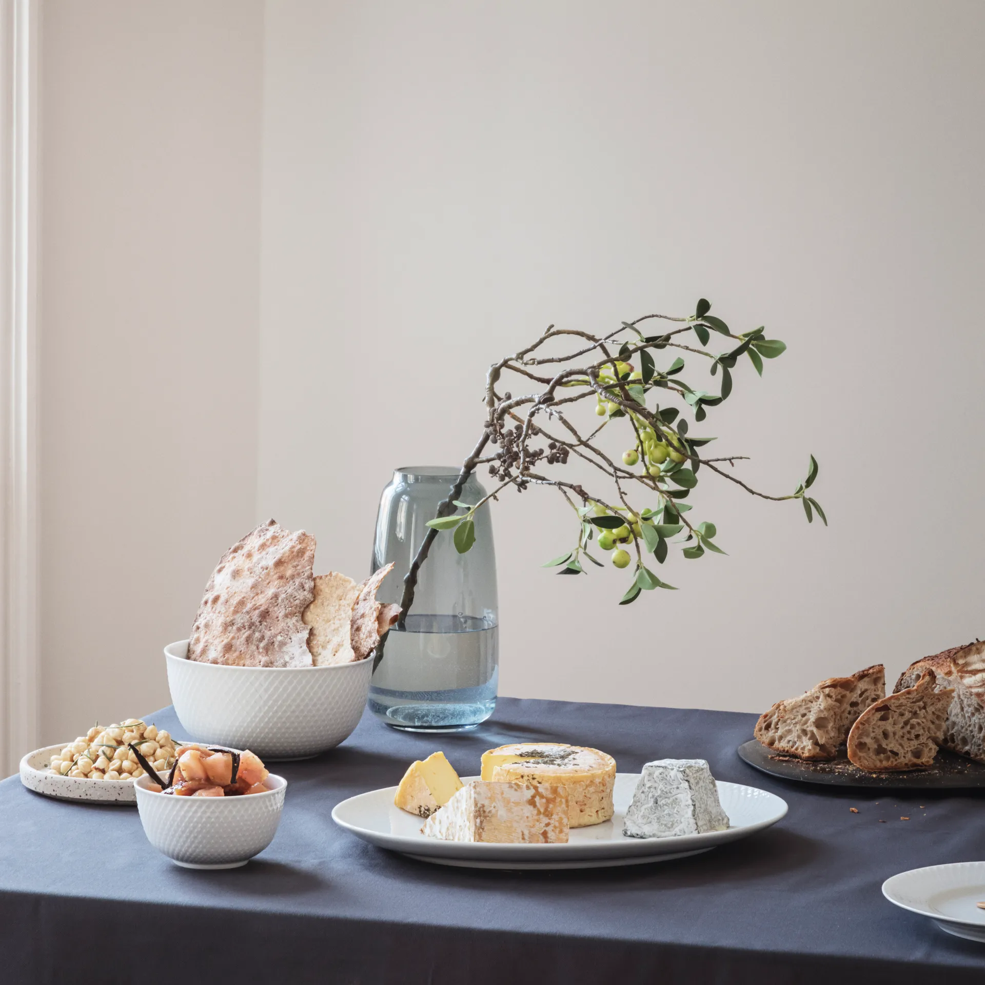 Rhombe tarjoilukulho Ø17,5 cm, valkoinen Lyngby Porcelæn