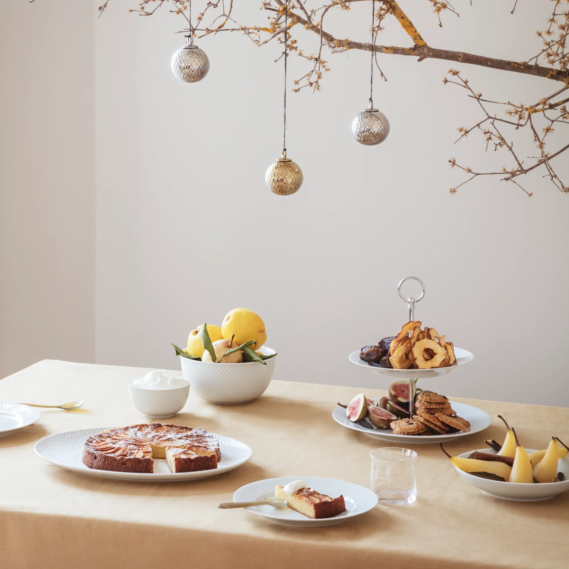 Rhombe tarjoilukulho Ø17,5 cm, valkoinen Lyngby Porcelæn