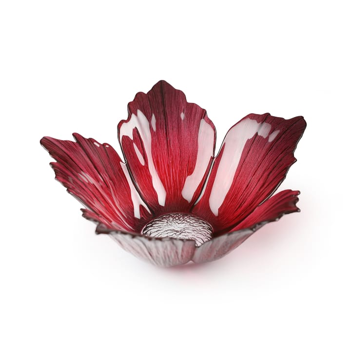 Fleur lasikulho punaroosa, iso Ø23 cm Målerås Glasbruk