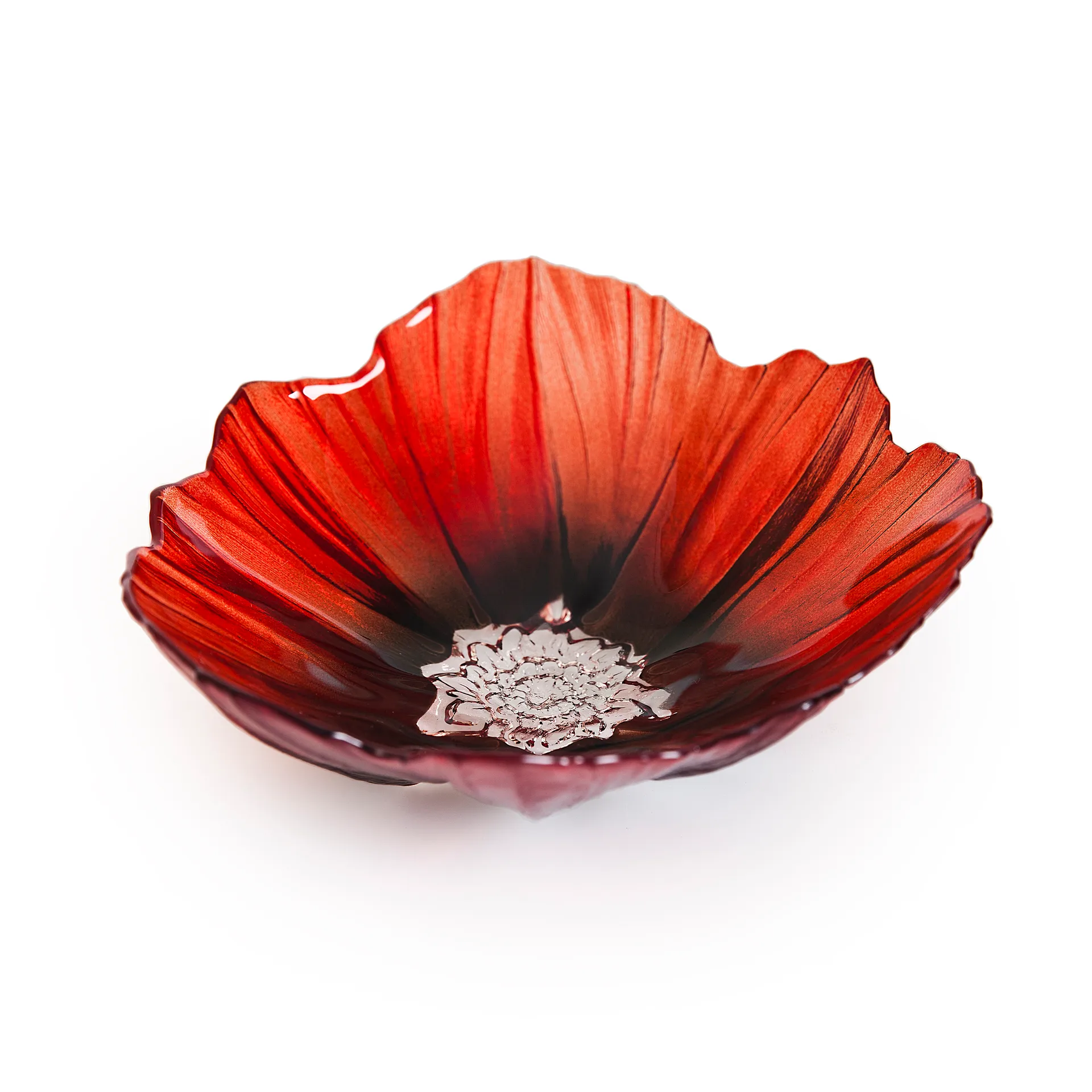 Poppy kulho keskikoko, Punainen-musta Målerås Glasbruk