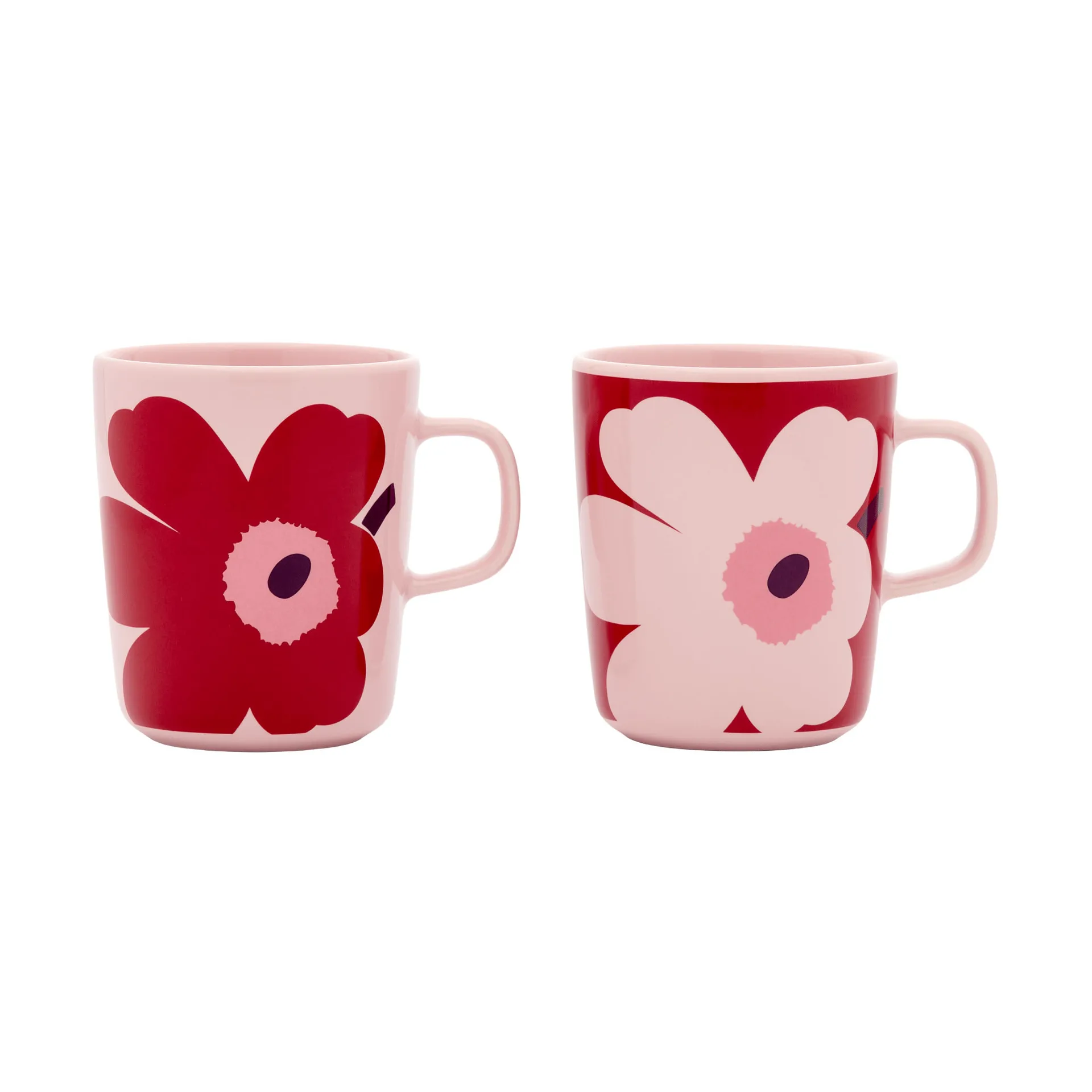 Marimekko Juhla Unikko muki 25 cl 2 kpl Pink-karpalo-luumu