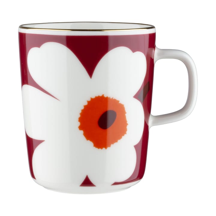 Juhla Unikko muki 25 cl 2 kpl, Valkoinen burgundi kulta Marimekko