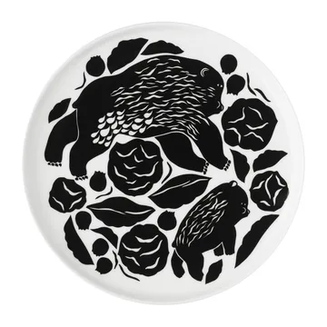 Karhuemo lautanen Ø20 cm - Valkoinen-Tummanvihreä - Marimekko