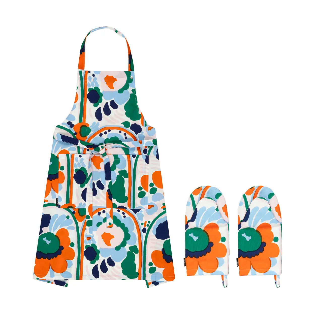 Marimekko Karuselli tekstiilisetti 3 osaa White-orange-blue-emerald