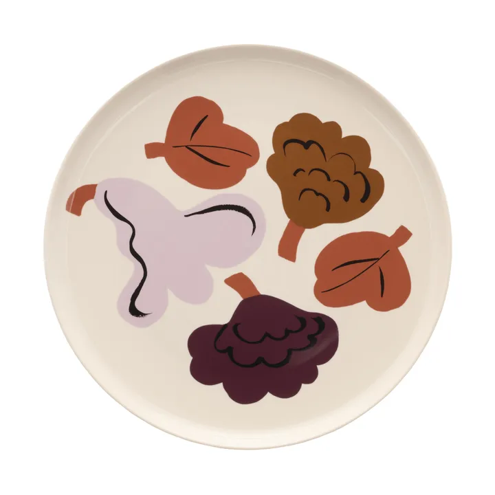 Kukasta Kukkaan lautanen - Stoneware-plum-bronze-terracotta Ø20 cm - Marimekko