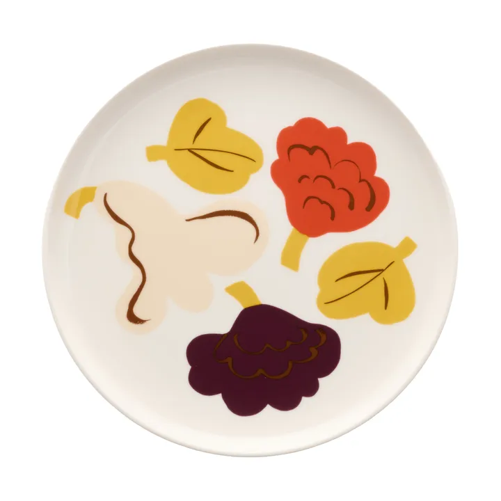 Kukasta Kukkaan lautanen - Valkoinen–vanilja–terracotta–luumu, Ø20 cm - Marimekko