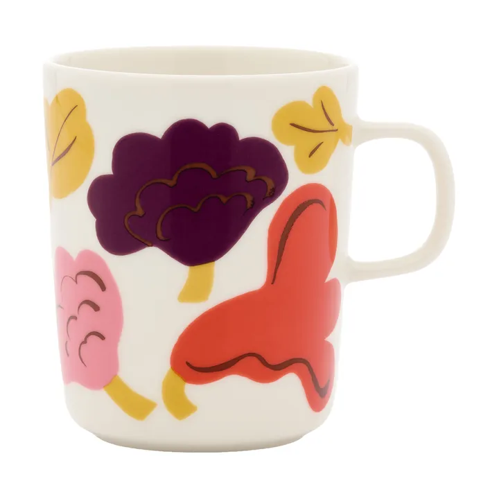 Kukasta Kukkaan muki - White-pink-terrac-plum, 25 cl - Marimekko