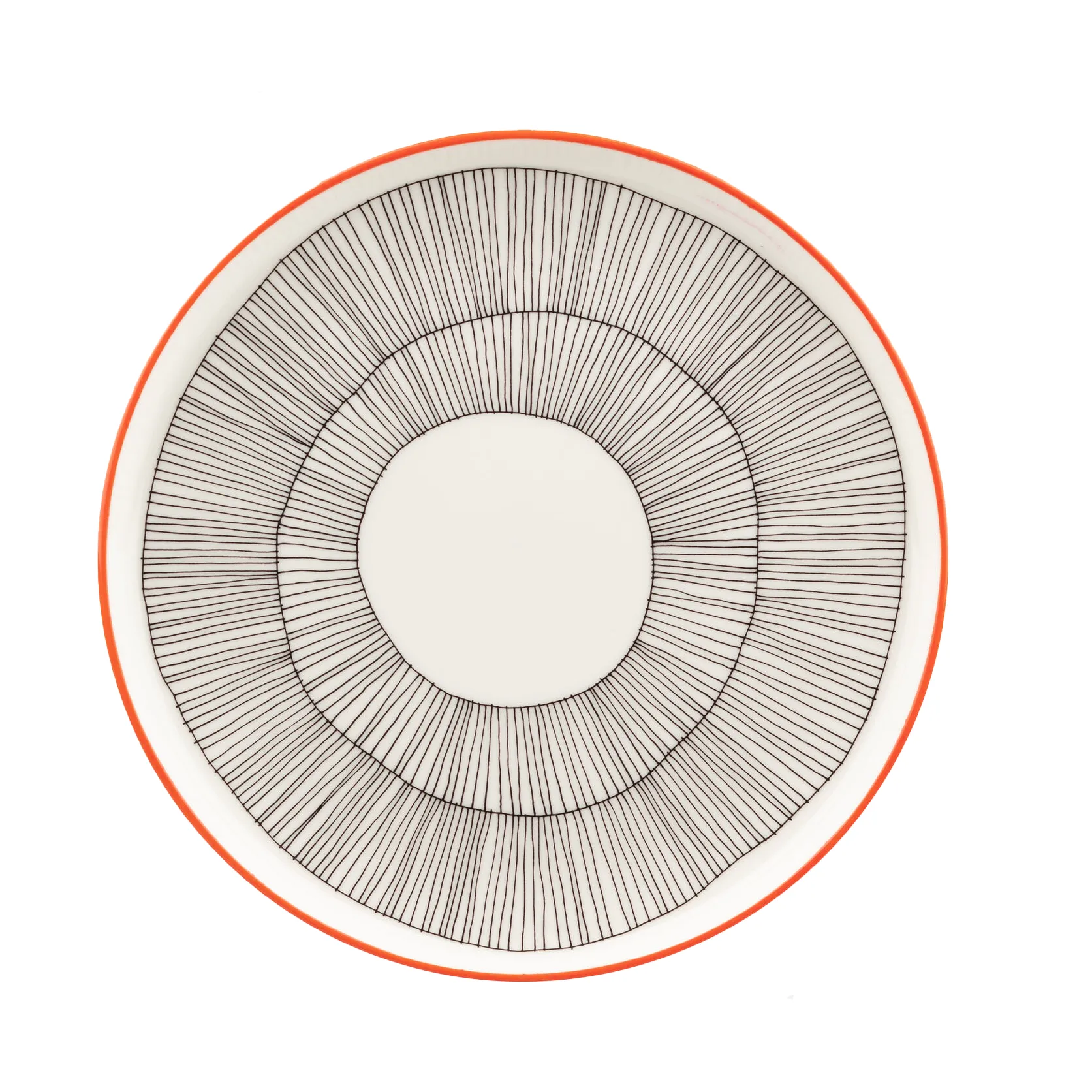 Kukat Puhkeavat lautanen Ø20 cm, White-black-orange Marimekko